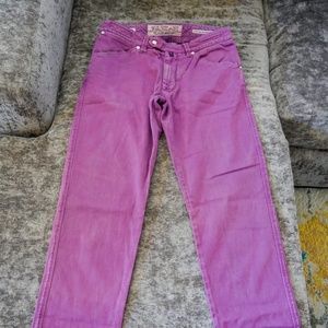 Jacob Cohen Pink Jeans, Handmade in Italy,  Size 32 (Medium)